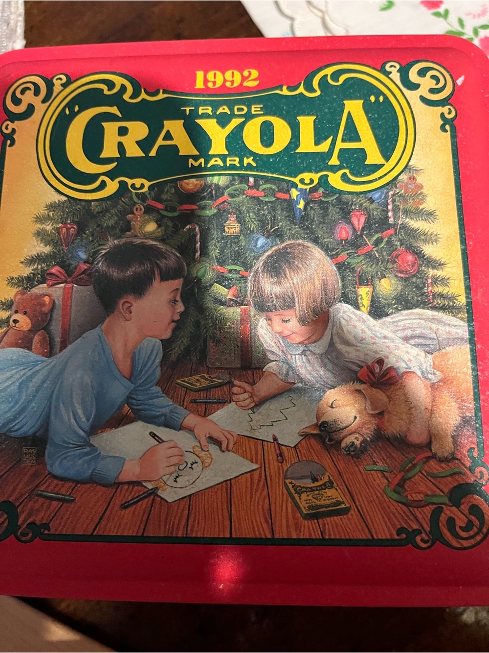 Crayola Red and Green Holiday Keepsake Tin